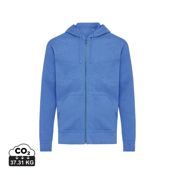  Iqoniq Abisko hoodie sa zatvaračem od recikliranog pamuka, 340 g/m² - iqoniq heather blue