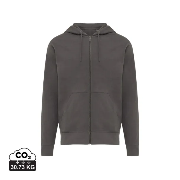  Iqoniq Abisko hoodie sa zatvaračem od recikliranog pamuka - iqoniq anthracite