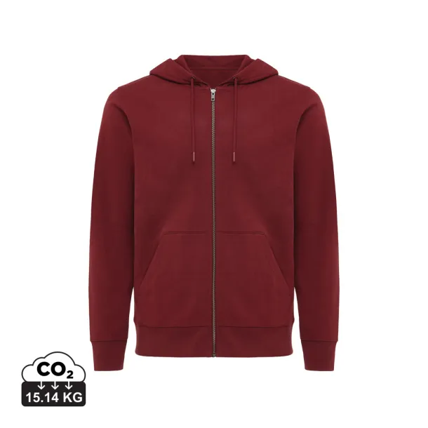  Iqoniq Abisko hoodie sa zatvaračem od recikliranog pamuka, 340 g/m² - iqoniq burgundy