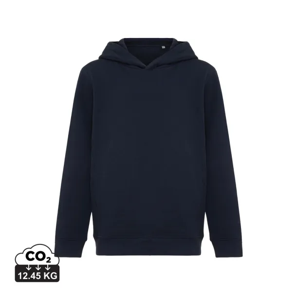Iqoniq Yengo kids recycled cotton hoodie with sidepockets - iqoniq navy