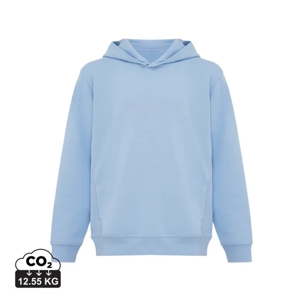 Iqoniq Yengo kids recycled cotton hoodie with sidepockets - iqoniq blue 