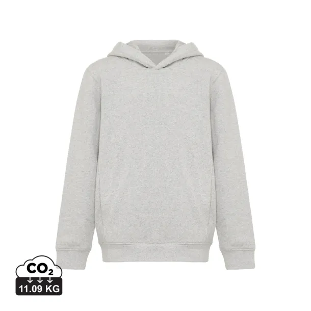 Iqoniq Yengo kids recycled cotton hoodie with sidepockets - iqoniq light heather grey