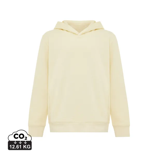 Iqoniq Yengo kids recycled cotton hoodie with sidepockets - iqoniq cream yellow 