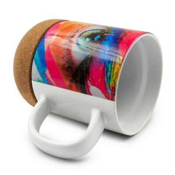 Ceramic mug 370 ml, cork detail Bijela
