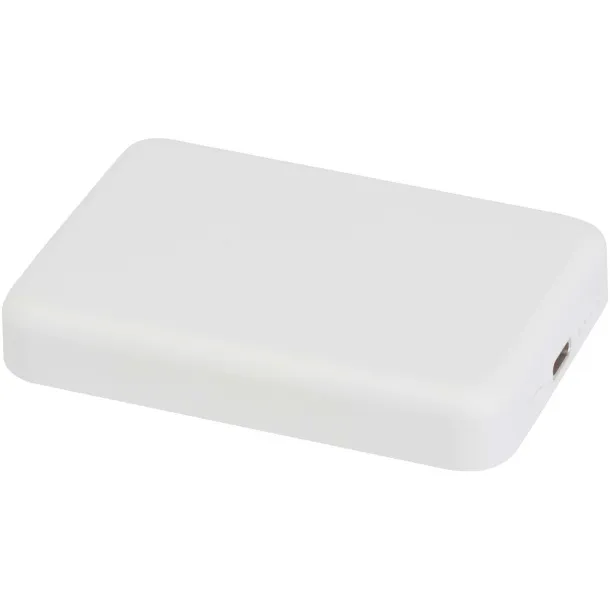 Acrab 5000 mAh 15W magnetic wireless power bank with 20W PD - made from recycled plastic White