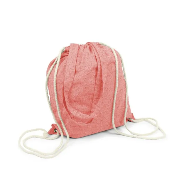 Jamarion Recycled cotton bag 2 in 1, drawstring bag and shopping bag Crvena