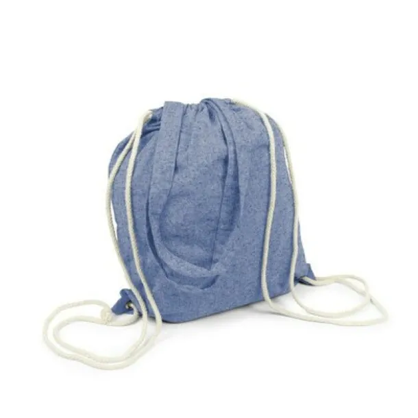Jamarion Recycled cotton bag 2 in 1, drawstring bag and shopping bag Plava