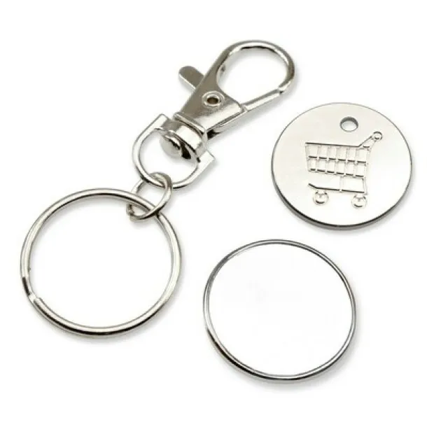  Keyring with shopping cart coin Bijela