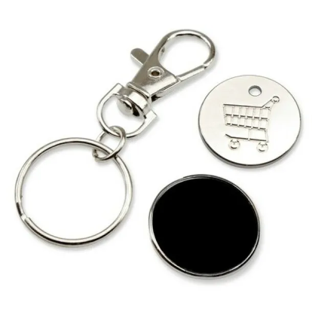  Keyring with shopping cart coin Crna