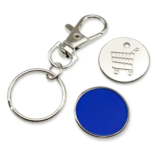  Keyring with shopping cart coin Mornarski plava