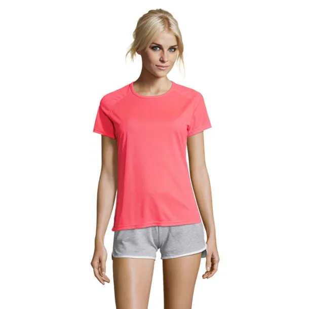 SPORTY WOMEN TSHIRT-140g neon coral