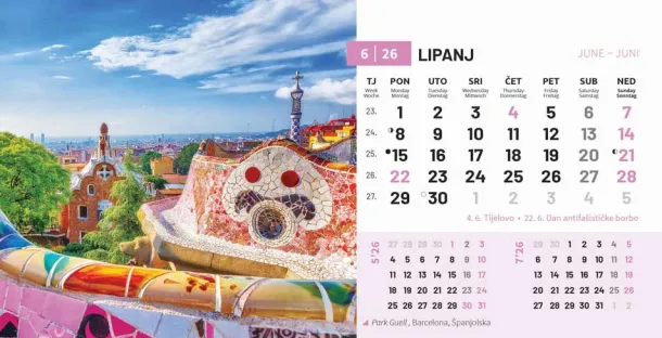  "BISERI SVIJETA" 13 sheets, format: 20,5x14,5 cm, desk calendar, envelope, P/50 Color