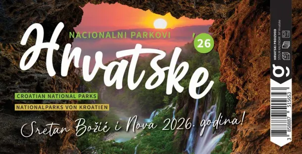  "NACIONALNI PARKOVI HRVATSKE" 13 sheets, format: 20,5x14,5 cm, desk calendar, envelope, P/50 Color
