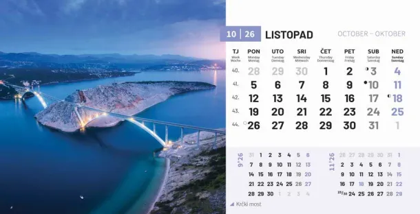  "PRIRODA" 13 sheets, format: 20,5x14,5 cm, desk calendar, envelope, P/50 Color