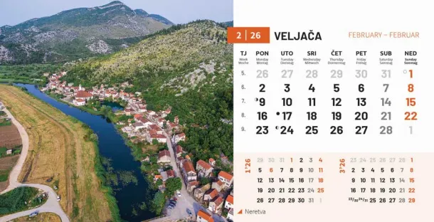  "PRIRODA" 13 list., dim: 20,5x14,5 cm, stolni kalendar, koverta, P/100 Color