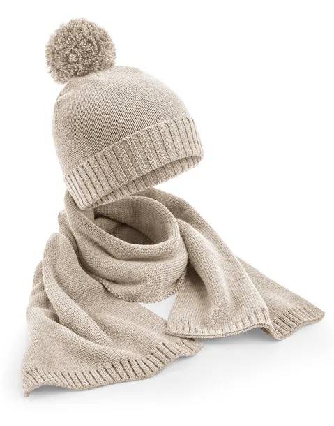  Knitted Scarf and Beanie Gift Set - Beechfield