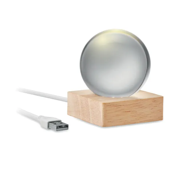 LIGHT LED glass ball Wood