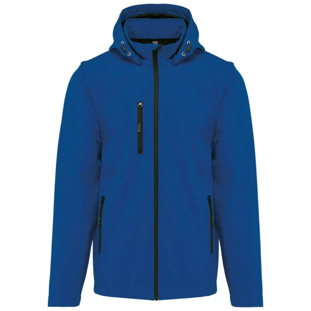  UNISEX 3-LAYER SOFTSHELL HOODED JACKET WITH REMOVABLE SLEEVES - Kariban Dark Royal Blue