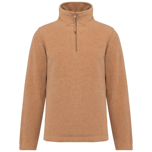 ENZO ZIP NECK MICROFLEECE JACKET - Kariban Camel Heather