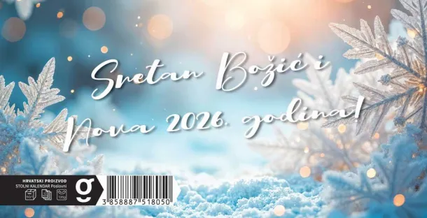  "POSLOVNI SIVO - PLAVI" 13 list., dim: 20,5x14,5 cm, stolni kalendar, koverta, P/100 Color