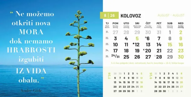  "MOTIVACIJSKI" 13 sheets, format: 20,5x14,5 cm, desk calendar, envelope, P/50 Color