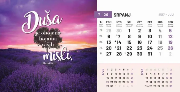  "MOTIVACIJSKI" 13 list., dim: 20,5x14,5 cm, stolni kalendar, koverta, P/50 Color