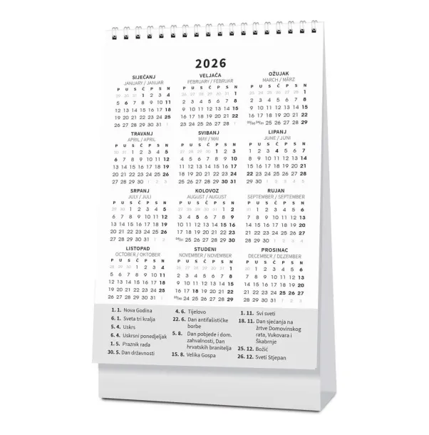  "TRODJELNI STOLNI VERTIKALNI" 12 sheets, format: 10x19 cm, desk calendar, P/50 Color