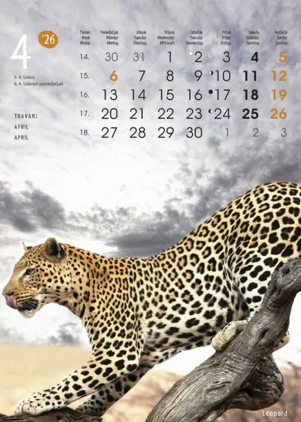  "ŽIVOTINJE" color kalendar Color