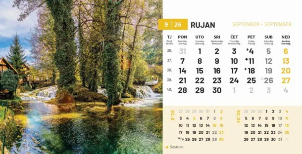  "PRIRODA" 13 list., dim: 20,5x14,5 cm, stolni kalendar, koverta, P/100 Color