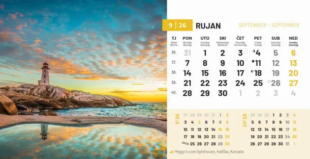  "BISERI SVIJETA" 13 sheets, format: 20,5x14,5 cm, desk calendar, envelope, P/50 Color