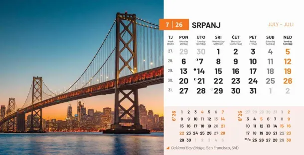  "BISERI SVIJETA" 13 sheets, format: 20,5x14,5 cm, desk calendar, envelope, P/50 Color