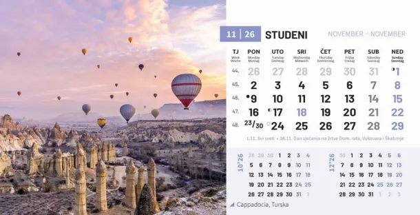  "BISERI SVIJETA" 13 sheets, format: 20,5x14,5 cm, desk calendar, envelope, P/50 Color