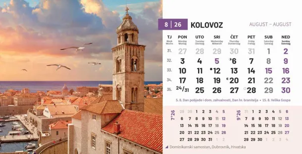  "BISERI SVIJETA" 13 list., dim: 20,5x14,5 cm, stolni kalendar, koverta, P/50 Color