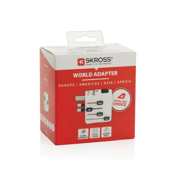 SKROSS Pro 3-polni adapter za putovanje po svijetu - Skross Bijela 