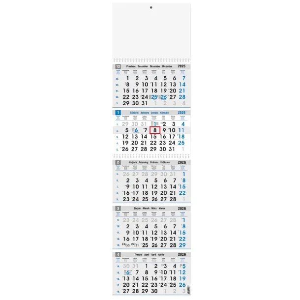  Business calendar 5-part BLUE/GREY Plava