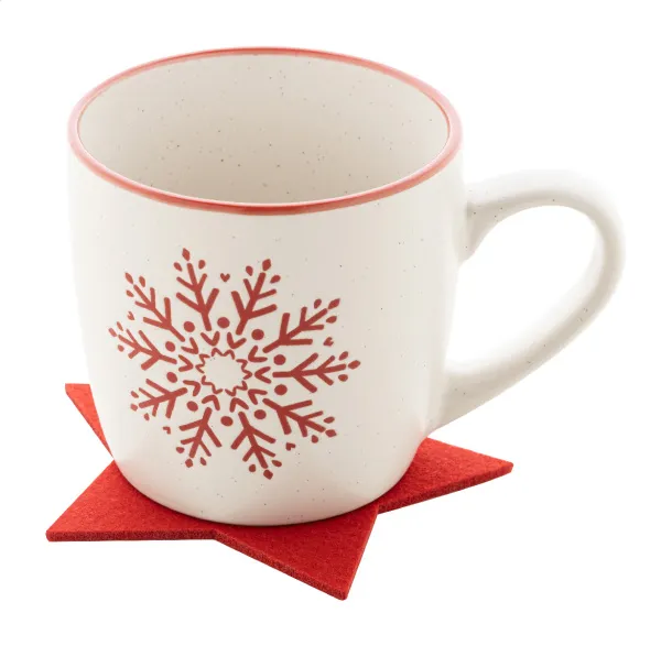 Vagnes RPET Christmas coaster set Red