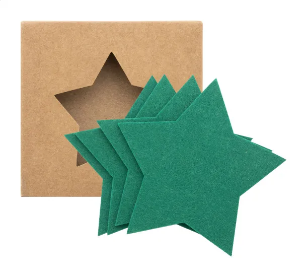 Vagnes RPET Christmas coaster set Green