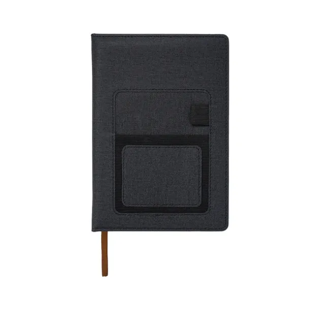 IRUN lined notepad with pocket Black
