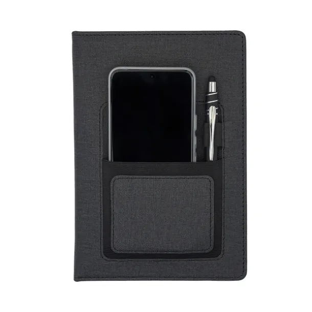 IRUN lined notepad with pocket Black