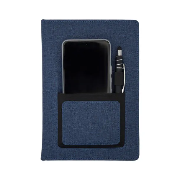 IRUN lined notepad with pocket Dark Blue