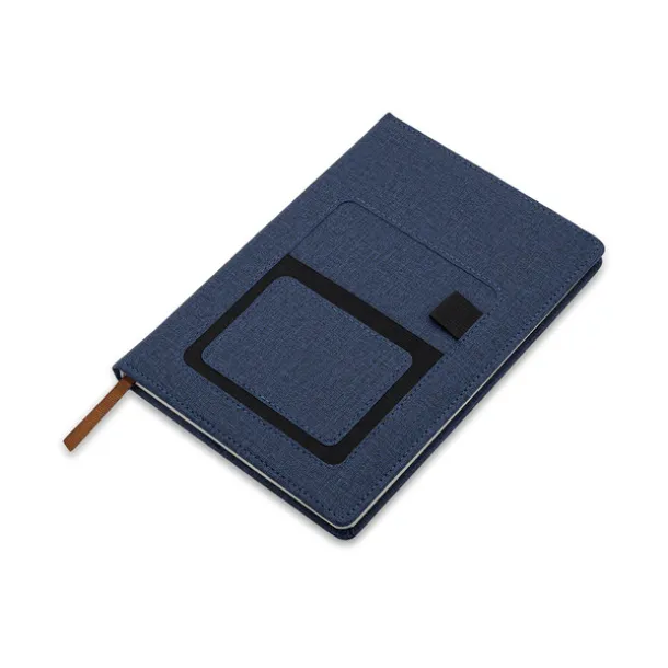 IRUN lined notepad with pocket Dark Blue