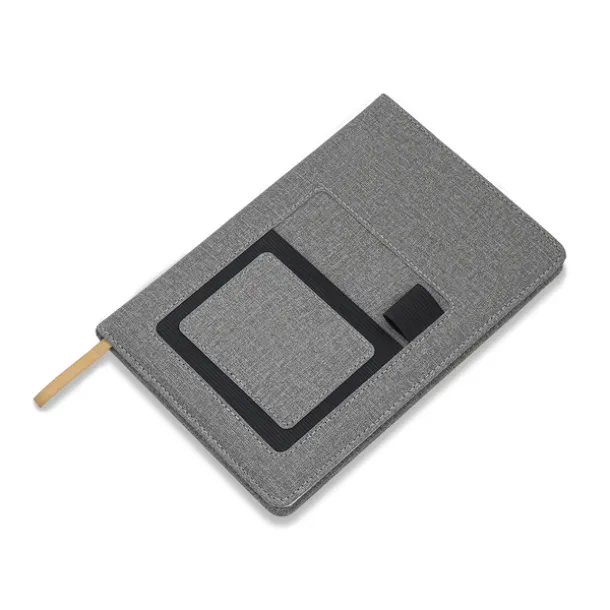 IRUN lined notepad with pocket Grey