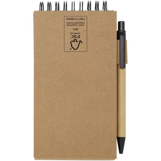 FLIPPER sticky notepad with ballpoint pen (black ink) Natural