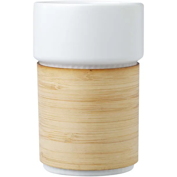 Fika 340 ml tumbler with bamboo sleeve White
