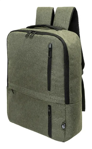 Lauder RPET ruksak, 15" Zelena