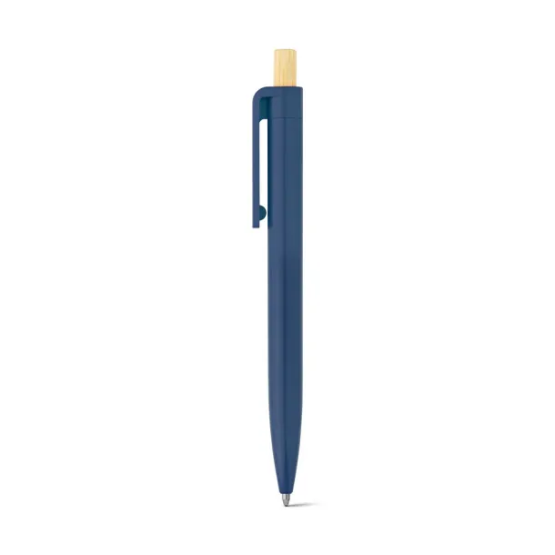 ZARA Recycled ABS (100% rABS) ballpoint pen with bamboo button Navy Blue
