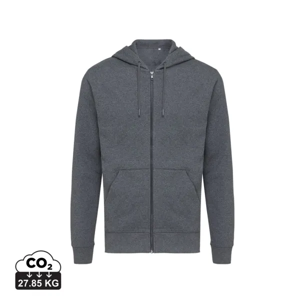  Iqoniq Abisko hoodie sa zatvaračem od recikliranog pamuka, 340 g/m² - iqoniq heather anthracite