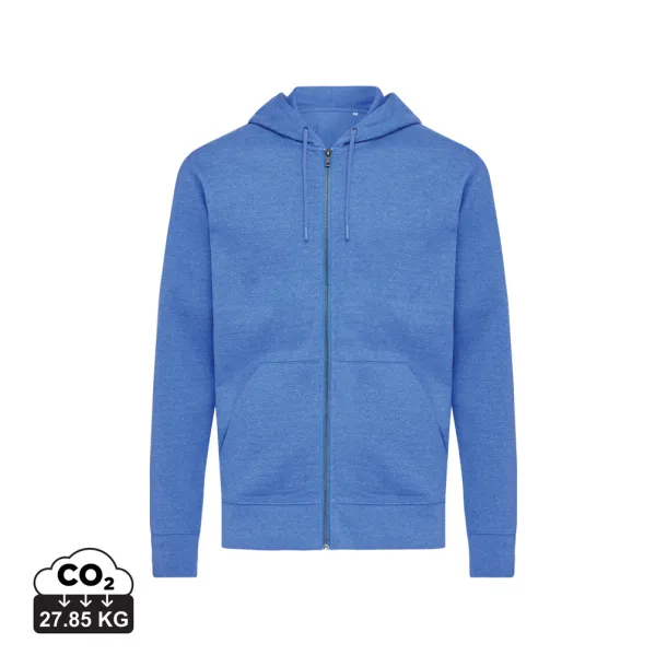  Iqoniq Abisko hoodie sa zatvaračem od recikliranog pamuka, 340 g/m² - iqoniq heather blue