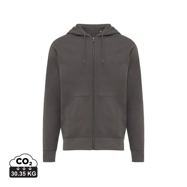  Iqoniq Abisko hoodie sa zatvaračem od recikliranog pamuka, 340 g/m² - iqoniq anthracite