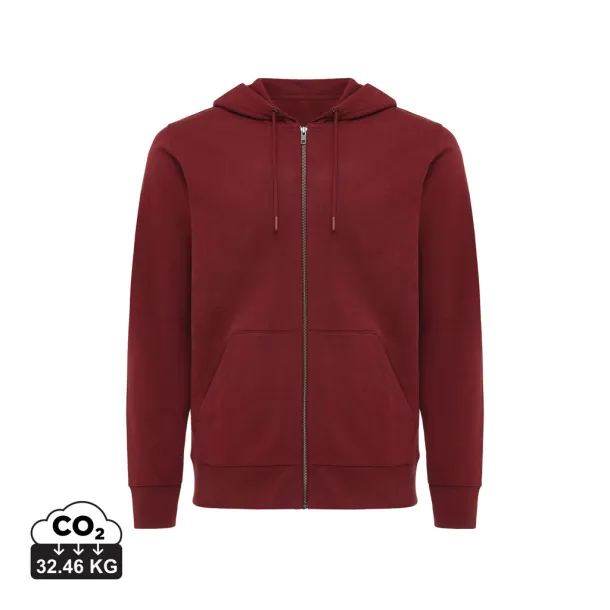  Iqoniq Abisko hoodie sa zatvaračem od recikliranog pamuka - iqoniq burgundy